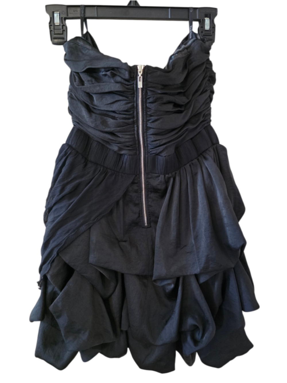 Women's Bebe Black Strapless Ruched Cocktail Dress Size M - Picture 2 of 4